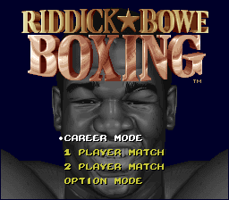 Riddick Bowe Boxing (USA) Title Screen